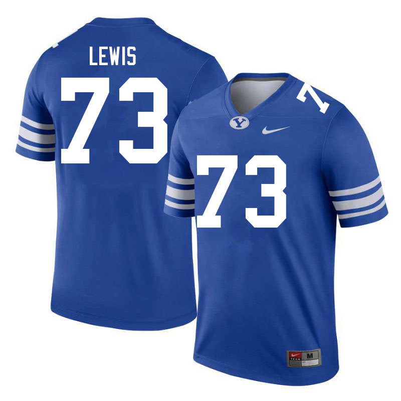 Men #73 Tysen Lewis BYU Cougars College Football Jerseys Sale-Royal - Click Image to Close